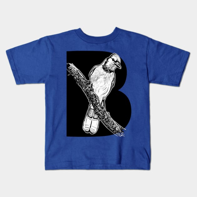 Blue Jay Kids T-Shirt by Ripples of Time
